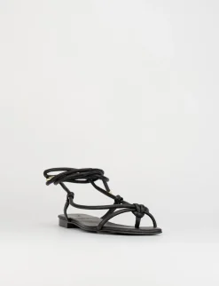 Sandalo infradito tacco 1 cm nero pelle