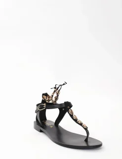 Sandalo infradito tacco 1 cm nero
