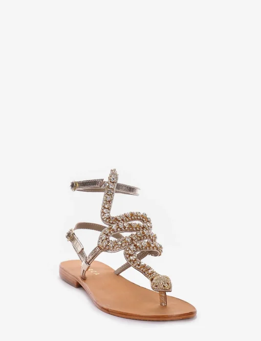 sandalo infradito tacco 1 cm oro
