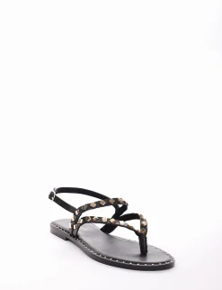 sandalo infradito tacco 1 cm nero