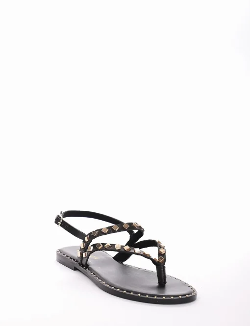 sandalo infradito tacco 1 cm nero
