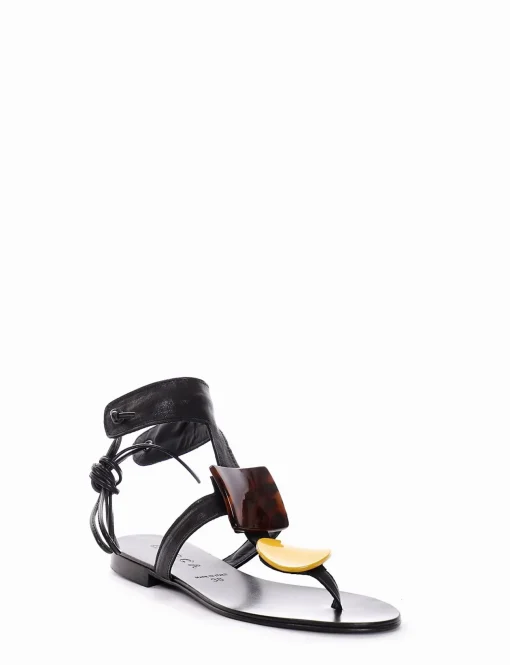 Sandalo infradito tacco 1 cm nero