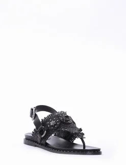 sandalo infradito tacco 1 cm nero