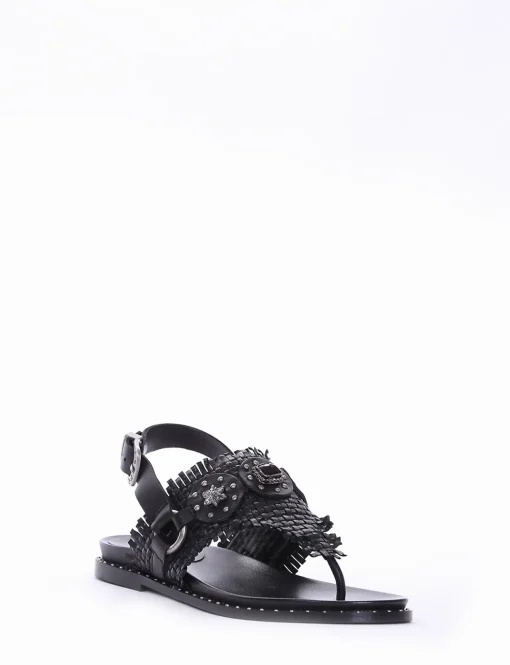 sandalo infradito tacco 1 cm nero