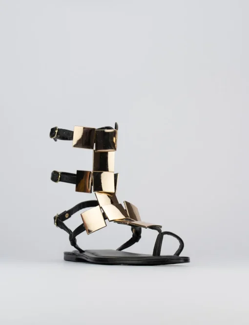 Sandalo infradito tacco 1 cm nero pelle
