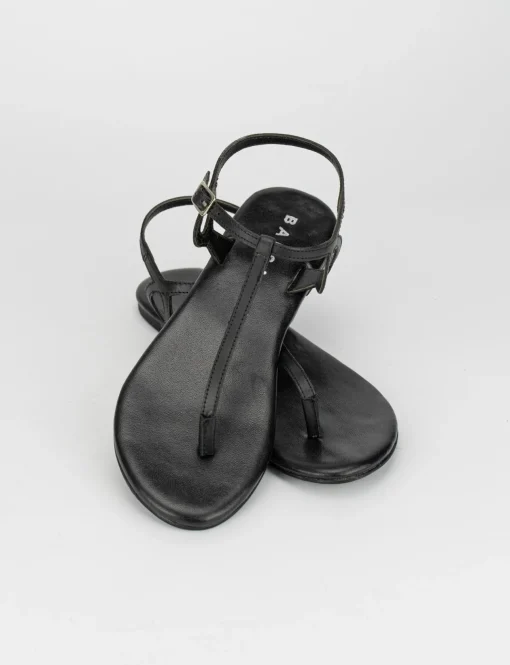 Sandalo infradito tacco 1 cm nero pelle
