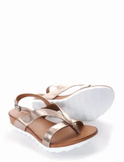 Sandalo infradito tacco 1 cm oro
