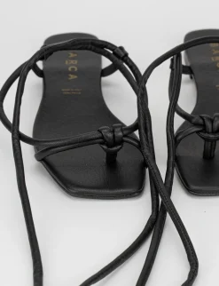 Sandalo infradito tacco 1 cm nero pelle