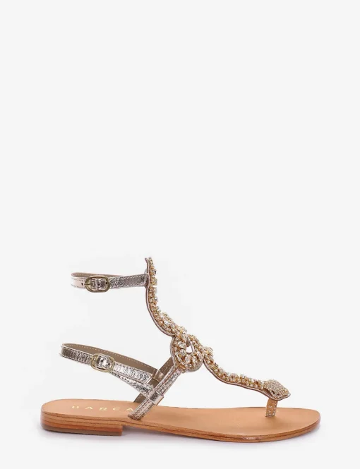 sandalo infradito tacco 1 cm oro