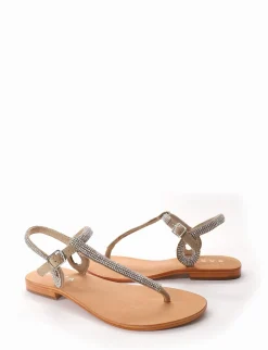 sandalo infradito tacco 1 cm oro