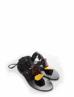 Sandalo infradito tacco 1 cm nero