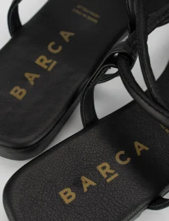 Sandalo infradito tacco 1 cm nero pelle