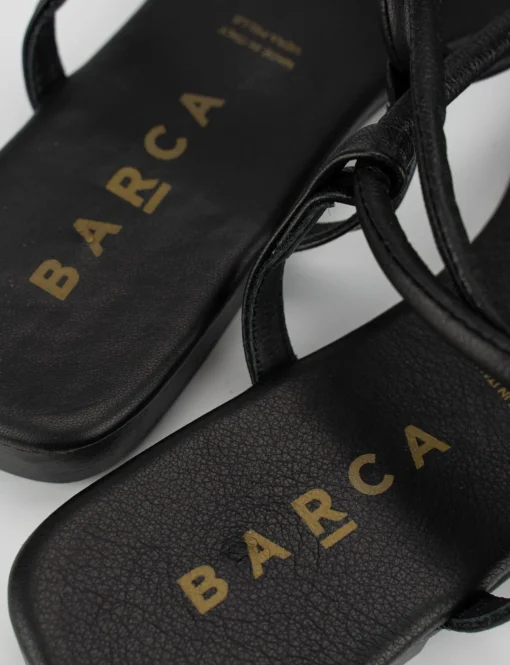 Sandalo infradito tacco 1 cm nero pelle