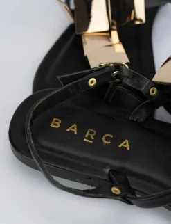 Sandalo infradito tacco 1 cm nero pelle