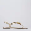 Sandalo infrafito tacco 1 cm oro pelle