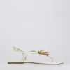 Sandalo infrafito tacco 1 cm bianco pelle
