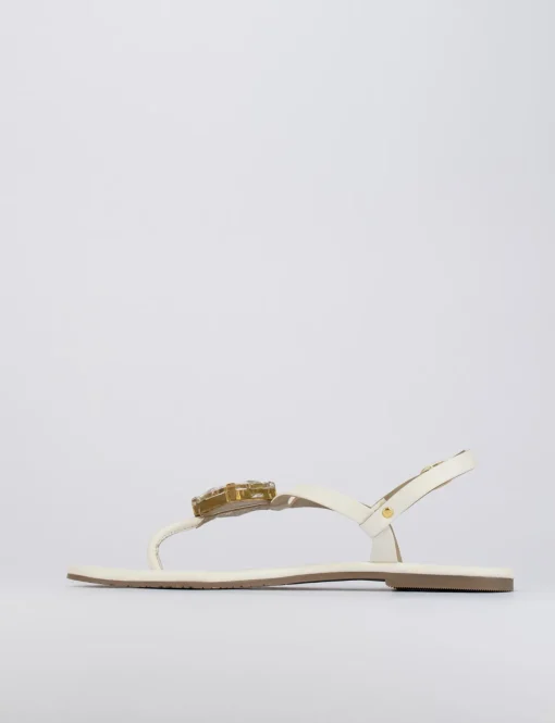 Sandalo infrafito tacco 1 cm bianco pelle