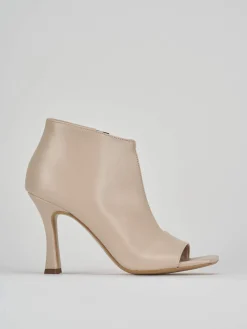 Sandalo tacco 8 cm beige pelle