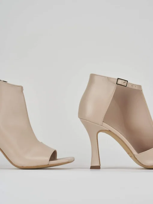 Sandalo tacco 8 cm beige pelle