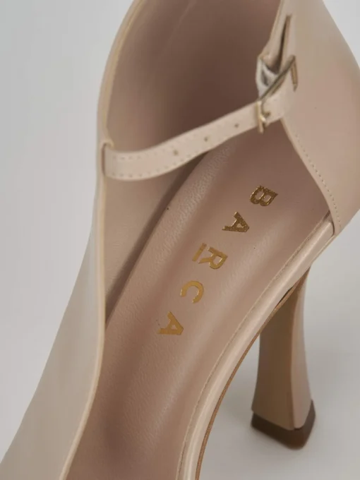 Sandalo tacco 8 cm beige pelle