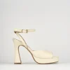 Sandalo tacco 10 cm bianco pelle