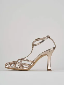 Sandalo tacco 9 cm bronzo laminato