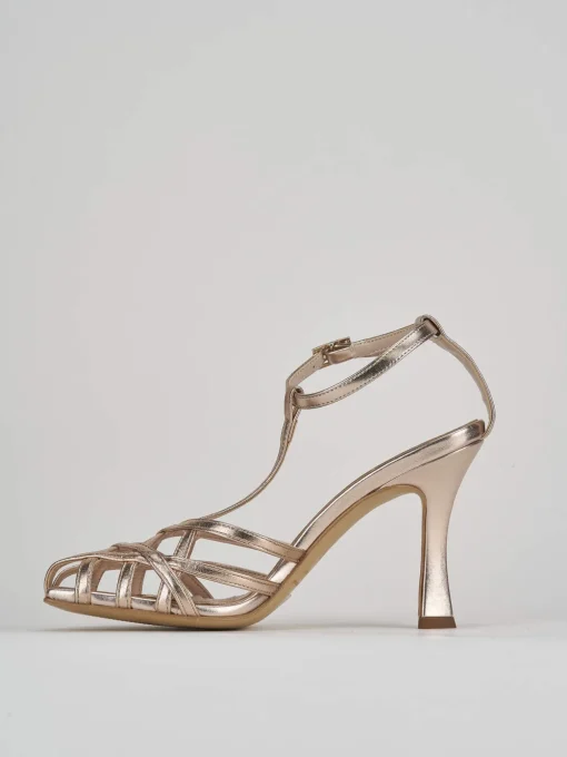 Sandalo tacco 9 cm bronzo laminato