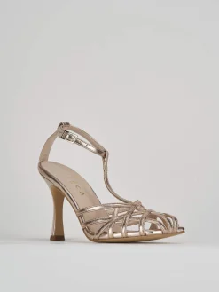 Sandalo tacco 9 cm bronzo laminato