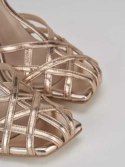Sandalo tacco 9 cm bronzo laminato