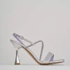 Sandalo tacco 9 cm argento raso