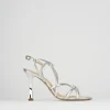 Sandalo tacco 9 cm argento pelle