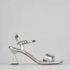 Sandalo tacco 7 cm argento pelle