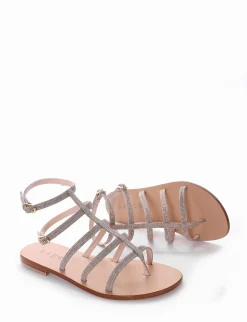 Sandalo tacco 1 cm argento
