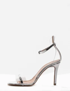 sandalo tacco 10 cm argento