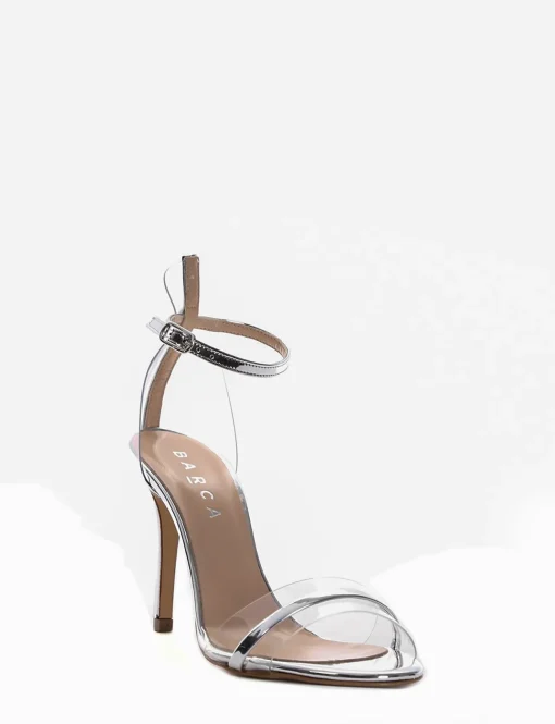 sandalo tacco 10 cm argento