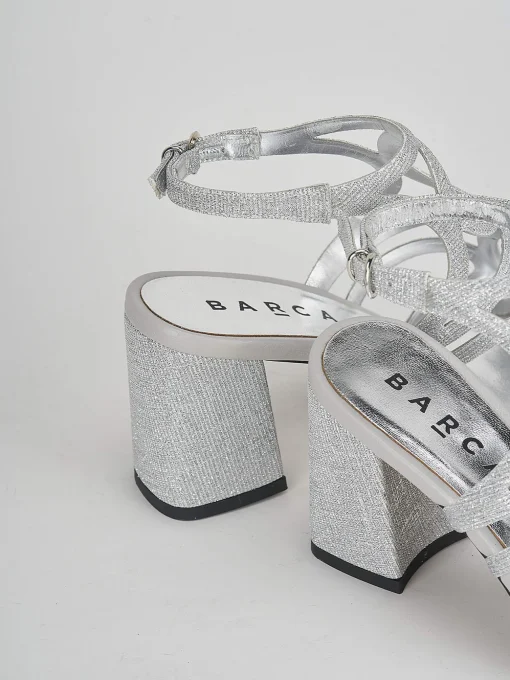 Sandalo tacco 8 cm argento pelle