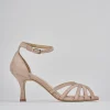 Sandalo tacco 7 cm beige camoscio