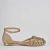 Sandalo tacco 1 cm beige camoscio