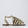 Sandalo tacco 1 cm beige camoscio