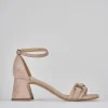 Sandalo tacco 6 cm beige camoscio