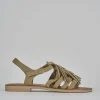 Sandalo tacco 1 cm beige camoscio