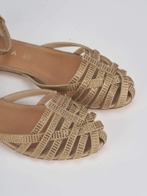 Sandalo tacco 1 cm beige camoscio
