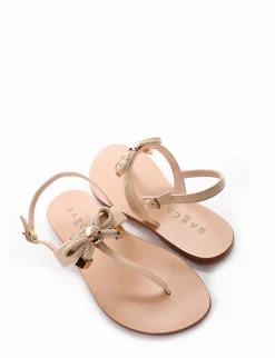 Sandalo tacco 1 cm beige camoscio