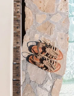 Sandalo tacco 1 cm beige camoscio