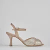 Sandalo tacco 7 cm beige pelle