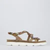 Sandalo tacco 1 cm beige pelle