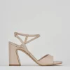 Sandalo tacco 7 cm beige pelle