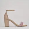 Sandalo tacco 8 cm beige pelle