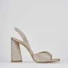 Sandalo tacco 9 cm beige pelle