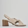 Sandalo tacco 5 cm beige pelle